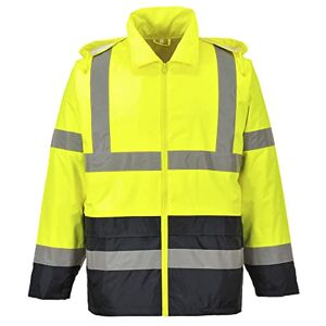 Portwest Klassische Kontrast Warnschutz-Regenjacke, Größe: XL, Farbe: Gelb/Schwarz, H443YBRXL Portwest Klassische Kontrast Warnschutz-Regenjacke, Größe: XL, Farbe: Gelb/Schwarz, H443YBRXL