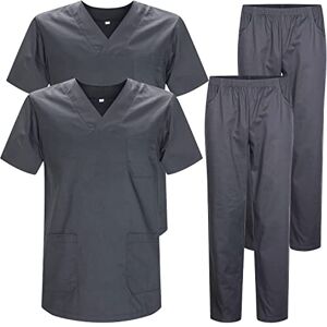 MISEMIYA Pack * 2 Pcs Unisex-Schrubb-Set Medizinische Uniform mit Oberteil und Hose ref.2-8178 Medium, Grau 22 MISEMIYA Pack * 2 Pcs Unisex-Schrubb-Set Medizinische Uniform mit Oberteil und Hose ref.2-8178 Medium, Grau 22