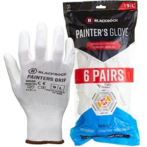 Blackrock 6er-Pack Malerhandschuhe PU Grip Sicherheitshandschuhe, Herren/Damen Sensible Präzisionsarbeit, Ideal für Malerei & Dekoration, Elektronik, Montage, Handhabung Blackrock 6er-Pack Malerhandschuhe PU Grip Sicherheitshandschuhe, Herren/Damen Sensible Präzisionsarbeit, Ideal für Malerei & Dekoration, Elektronik, Montage, Handhabung