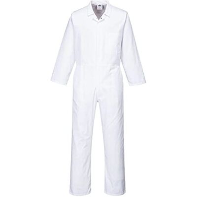 Portwest 2201 Overall Polyester-Baumwolle Elastische Rückenfalte Robust Weiß, S, Langlebiges Twill-Gewebe, Stifttasche und Seitentaschen, Druckknopfleiste, Strapazierfähig, Maschinenwaschbar Portwest 2201 Overall Polyester-Baumwolle Elastische Rückenfalte Robust Weiß, S, Langlebiges Twill-Gewebe, Stifttasche und Seitentaschen, Druckknopfleiste, Strapazierfähig, Maschinenwaschbar