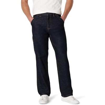 Amazon Essentials Herren Relaxed-Fit-Zimmermannsjeans Ohne Stretchanteil, Arbeitskleidung, Rinse 31WX32L Amazon Essentials Herren Relaxed-Fit-Zimmermannsjeans Ohne Stretchanteil, Arbeitskleidung, Rinse 31WX32L