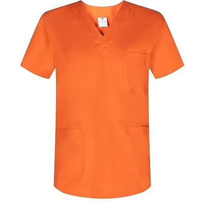 MISEMIYA Medizinische Uniformen Unisex Top Krankenschwester Krankenhaus Berufskleidung Large, Orange MISEMIYA Medizinische Uniformen Unisex Top Krankenschwester Krankenhaus Berufskleidung Large, Orange