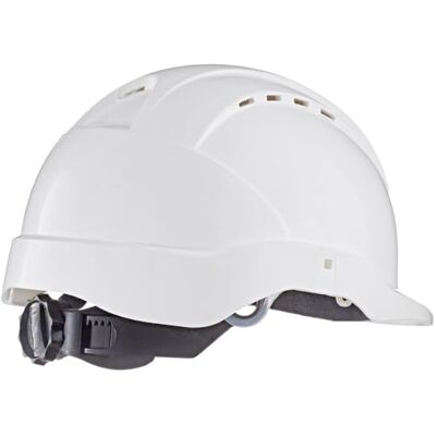 Tector Industrie Schutzhelm nach EN397, mit 6 Punkt Textilriemen und Drehverschluss (weiß) Tector Industrie Schutzhelm nach EN397, mit 6 Punkt Textilriemen und Drehverschluss (weiß)