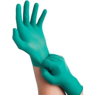 Ansell TouchnTuff 92-500 Einweghandschuhe aus gepudertem Nitril, lebensmittelzertifiziert, hohe chemische Beständigkeit, mechanischer Schutz, professionelle Schutzhandschuhe, Grün, L (100 Handschuhe) Ansell TouchnTuff 92-500 Einweghandschuhe aus gepudertem Nitril, lebensmittelzertifiziert, hohe chemische Beständigkeit, mechanischer Schutz, professionelle Schutzhandschuhe, Grün, L (100 Handschuhe)