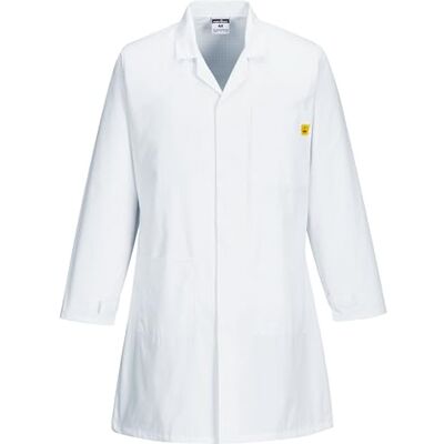 Portwest Anti Static Coat, colorWhite talla Small Portwest Anti Static Coat, colorWhite talla Small