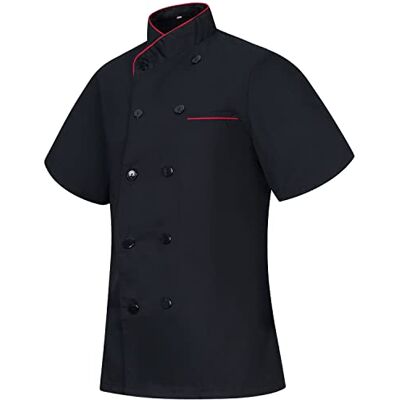 MISEMIYA Damen Women's Chef Jacket KZ-8441 KOCHJACKE KZ-703, Herren 8441-Schwarz, L MISEMIYA Damen Women's Chef Jacket KZ-8441 KOCHJACKE KZ-703, Herren 8441-Schwarz, L