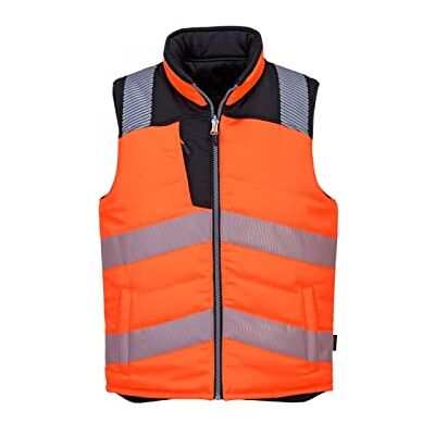 Portwest PW374 Arbeitskleidung Polyester-Baumwolle Verstellbare Kapuze Bau Orange/Schwarz, 2XL, EN ISO 20471, UPF 50+, Reflektierend, Reißverschluss, Wendbar, Ärmellos, Strapazierfähig, Bau Portwest PW374 Arbeitskleidung Polyester-Baumwolle Verstellbare Kapuze Bau Orange/Schwarz, 2XL, EN ISO 20471, UPF 50+, Reflektierend, Reißverschluss, Wendbar, Ärmellos, Strapazierfähig, Bau