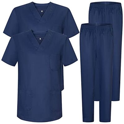 MISEMIYA Pack * 2 Pcs Unisex-Schrubb-Set Medizinische Uniform mit Oberteil und Hose ref.2-8178 4XL, Marineblau 22 MISEMIYA Pack * 2 Pcs Unisex-Schrubb-Set Medizinische Uniform mit Oberteil und Hose ref.2-8178 4XL, Marineblau 22