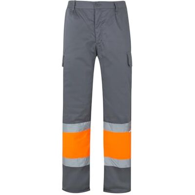 VELILLA 157 Warnschutzhose Grau und Neonorange Größe L Zweifarbige Multifunktionshose, reflektierende Bänder, zertifiziert nach EN 20471, elastischer Bund, Berufsbekleidung VELILLA 157 Warnschutzhose Grau und Neonorange Größe L Zweifarbige Multifunktionshose, reflektierende Bänder, zertifiziert nach EN 20471, elastischer Bund, Berufsbekleidung