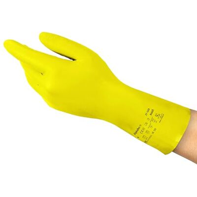 Ansell AlphaTec 37-320 Mehrzweckhandschuhe aus Nitril, Chemikalienschutz, Lebensmittel Geeignet, Wiederverwendbare Nitrilhandschuhe, Hausputz, Haushalt, Kochen, Gelb, Größe M (12 Paar) Ansell AlphaTec 37-320 Mehrzweckhandschuhe aus Nitril, Chemikalienschutz, Lebensmittel Geeignet, Wiederverwendbare Nitrilhandschuhe, Hausputz, Haushalt, Kochen, Gelb, Größe M (12 Paar)