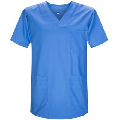 MISEMIYA Medizinische Uniformen Unisex Top Krankenschwester Krankenhaus Berufskleidung 3XL, Blauer Himmel MISEMIYA Medizinische Uniformen Unisex Top Krankenschwester Krankenhaus Berufskleidung 3XL, Blauer Himmel
