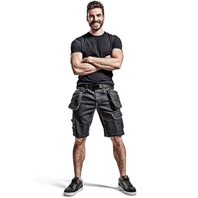 BLÅKLÄDER Blaklader 19921141 Handwerker-Shorts aus Stretch Cordura Denim, schwarz, Größe: C52 BLÅKLÄDER Blaklader 19921141 Handwerker-Shorts aus Stretch Cordura Denim, schwarz, Größe: C52