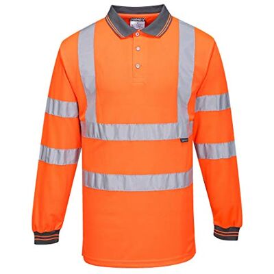 Portwest Langarm Warnschutz Polo Shirt, Größe: XL, Farbe: Orange, S277ORRXL Portwest Langarm Warnschutz Polo Shirt, Größe: XL, Farbe: Orange, S277ORRXL