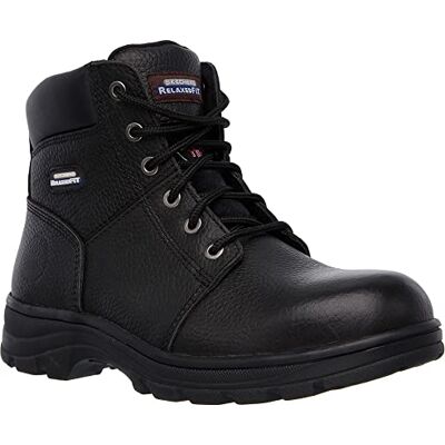 Skechers Herren Workshire Kampfstiefel, Black Embossed Leather, 46 EU Skechers Herren Workshire Kampfstiefel, Black Embossed Leather, 46 EU