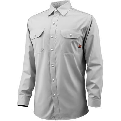 VEVOR FR-Arbeitsjacke für Herren, Flammhemmende Schweißerjacke, maschinenwaschbares hitzebeständiges Schweißerhemd aus Baumwolle, erfüllt ATPV 9,2 cal/cm² Lichtbogenbewertung – Größe XL, Grau VEVOR FR-Arbeitsjacke für Herren, Flammhemmende Schweißerjacke, maschinenwaschbares hitzebeständiges Schweißerhemd aus Baumwolle, erfüllt ATPV 9,2 cal/cm² Lichtbogenbewertung – Größe XL, Grau