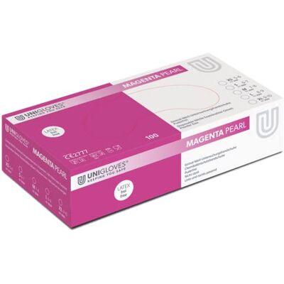 UNIGLOVES Magenta Pearl Nitril-Untersuchungshandschuhe vielseitig einsetzbar, puderfreie und latexfreie Einweghandschuhe Box mit 100 Handschuhen, Magenta, Größe XS (GP8501) UNIGLOVES Magenta Pearl Nitril-Untersuchungshandschuhe vielseitig einsetzbar, puderfreie und latexfreie Einweghandschuhe Box mit 100 Handschuhen, Magenta, Größe XS (GP8501)