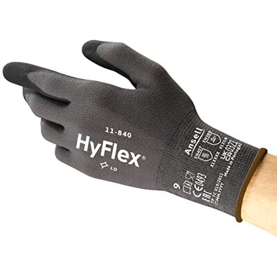 Ansell HyFlex 11-840 Professionelle Arbeitshandschuhe, Rutschfeste Nitril-Beschichtung, Industrie-Schutzhandschuhe für Mechanik, Werkstatt und Montage, Waschbare, Schwarz, Größe XL (5 Paar) Ansell HyFlex 11-840 Professionelle Arbeitshandschuhe, Rutschfeste Nitril-Beschichtung, Industrie-Schutzhandschuhe für Mechanik, Werkstatt und Montage, Waschbare, Schwarz, Größe XL (5 Paar)