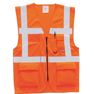 Portwest Unisex Chaleco Executive Berlin Versión Verano Con Cremallera Y Bolsillos Transparente S476 Weste (1er Pack) Portwest Unisex Chaleco Executive Berlin Versión Verano Con Cremallera Y Bolsillos Transparente S476 Weste (1er Pack)