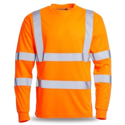 Blackrock Warnschutz-Langarm-T-Shirt, Schienen-Orange, Arbeits- und Sicherheitskleidung, hohe Sichtbarkeit, Arbeitsoberteile, Kleidung, PSA-Arbeitskleidung, Vogelaugen-Polyester, atmungsaktiv, Klasse Blackrock Warnschutz-Langarm-T-Shirt, Schienen-Orange, Arbeits- und Sicherheitskleidung, hohe Sichtbarkeit, Arbeitsoberteile, Kleidung, PSA-Arbeitskleidung, Vogelaugen-Polyester, atmungsaktiv, Klasse
