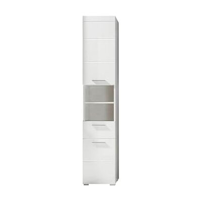 trendteam smart living Amanda Hochschrank Weiß Hochglanz Badschrank mit 3 Einlegeböden (BxHxT) 37 x 190 x 31 cm Badezimmerschrank mit 4 Fächern, 2 Ablagen und einer Schublade trendteam smart living Amanda Hochschrank Weiß Hochglanz Badschrank mit 3 Einlegeböden (BxHxT) 37 x 190 x 31 cm Badezimmerschrank mit 4 Fächern, 2 Ablagen und einer Schublade
