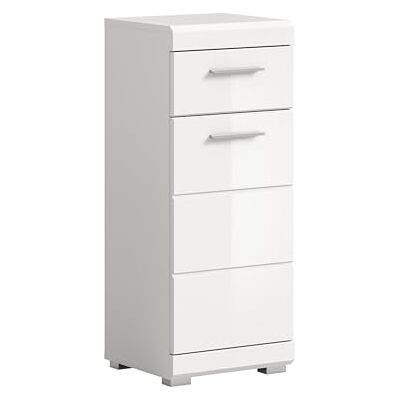 xonox.home Standschrank Linus 30x79x31 cm in Front weiß Hochglanz Korpus weiß Kommode Badezimmer schmaler Badezimmerschrank modern, platzsparend und funktional xonox.home Standschrank Linus 30x79x31 cm in Front weiß Hochglanz Korpus weiß Kommode Badezimmer schmaler Badezimmerschrank modern, platzsparend und funktional