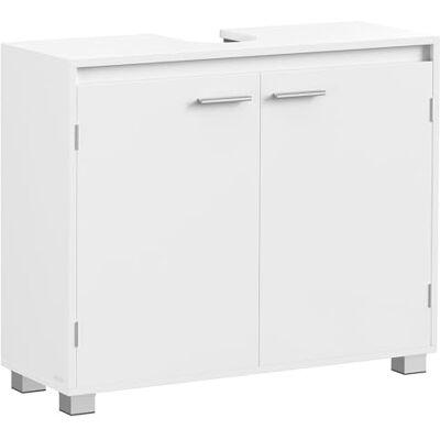 VASAGLE Waschbeckenunterschrank, Badezimmerschrank, 2 Fächer hinter den Türen, für Waschbecken ohne Säule, Badezimmer-Unterschrank mit Füßen, 30 x 80 x 60 cm, wolkenweiß BBK515W01 VASAGLE Waschbeckenunterschrank, Badezimmerschrank, 2 Fächer hinter den Türen, für Waschbecken ohne Säule, Badezimmer-Unterschrank mit Füßen, 30 x 80 x 60 cm, wolkenweiß BBK515W01