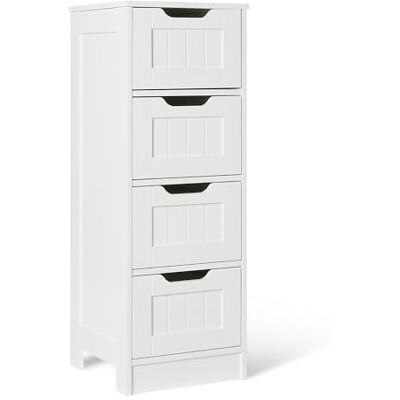 Amazon Basics Badezimmerschrank mit 4 Schubladen, MDF Waschbeckenunterschrank, Weiß, 30 x 30 x 82 cm Amazon Basics Badezimmerschrank mit 4 Schubladen, MDF Waschbeckenunterschrank, Weiß, 30 x 30 x 82 cm