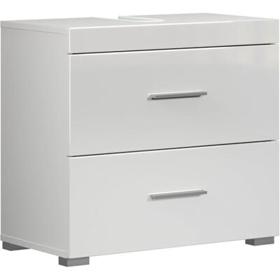 trendteam smart living Amanda Waschbeckenunterschrank Weiß Hochglanz 2 Schubladen mit Vollauszug 60 x 56 x 34 cm Kratzfest und Pflegeleicht für Badezimmer trendteam smart living Amanda Waschbeckenunterschrank Weiß Hochglanz 2 Schubladen mit Vollauszug 60 x 56 x 34 cm Kratzfest und Pflegeleicht für Badezimmer