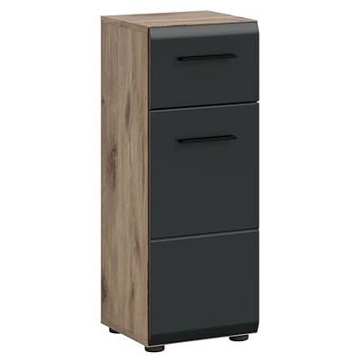 xonox.home – Standschrank Ice 30x80x30 cm in Korpus Nox Oak Nachbildung und Front schwarz matt – Stand Badschrank Schrank in Holzoptik – modern & platzsparend xonox.home – Standschrank Ice 30x80x30 cm in Korpus Nox Oak Nachbildung und Front schwarz matt – Stand Badschrank Schrank in Holzoptik – modern & platzsparend