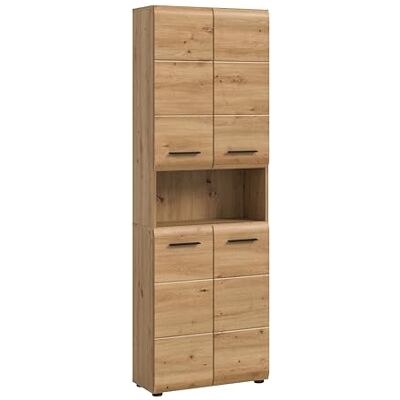xonox.home – Hochschrank breit Ice 60x185x30 cm in Korpus und Front Artisan Oak Nachbildung – Breiter Badschrank Schrank in Holzoptik – stilvoll & funktional xonox.home – Hochschrank breit Ice 60x185x30 cm in Korpus und Front Artisan Oak Nachbildung – Breiter Badschrank Schrank in Holzoptik – stilvoll & funktional
