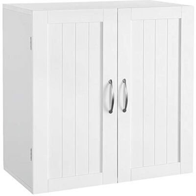 Yaheetech Hängeschrank mit 2 Türen, Badschrank, Küchenschrank, Wandschrank, Medizinschrank, Weiß Yaheetech Hängeschrank mit 2 Türen, Badschrank, Küchenschrank, Wandschrank, Medizinschrank, Weiß