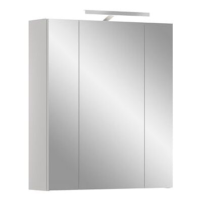 xonox.home – Spiegelschrank Ice 60x70x18 cm inkl. Beleuchtung in Korpus weiß Nachbildung und Front weiß Hochglanz – Spiegelschrank mit Licht in Weiß – markant & edel xonox.home – Spiegelschrank Ice 60x70x18 cm inkl. Beleuchtung in Korpus weiß Nachbildung und Front weiß Hochglanz – Spiegelschrank mit Licht in Weiß – markant & edel