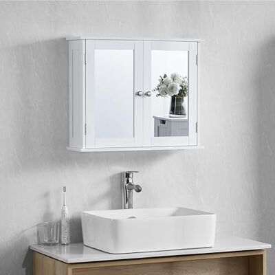 Vida Designs Milano Badezimmer-Spiegelschrank - Wandmontage, 2 Türen, Weiß Vida Designs Milano Badezimmer-Spiegelschrank - Wandmontage, 2 Türen, Weiß