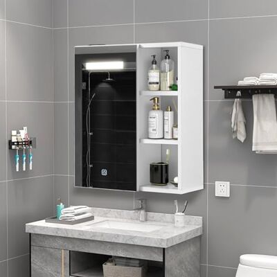 TUKAILAI Spiegelschrank Bad mit Beleuchtung, Badschrank mit Spiegel mit 3 Offenes Ablagen, Badezimmerschrank mit Verstellbarer Ablagen für Badezimmer 45 x 17 x 52 cm TUKAILAI Spiegelschrank Bad mit Beleuchtung, Badschrank mit Spiegel mit 3 Offenes Ablagen, Badezimmerschrank mit Verstellbarer Ablagen für Badezimmer 45 x 17 x 52 cm