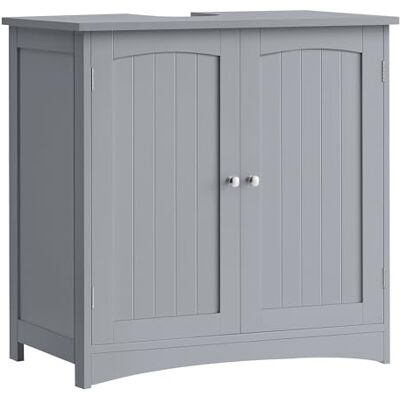 VASAGLE Waschbeckenunterschrank, Unterschrank, Badezimmerschrank, 40 x 70 x 70 cm, 2 Türen, Badschrank, höhenverstellbare Ablage, Taubengrau BBC011G01 VASAGLE Waschbeckenunterschrank, Unterschrank, Badezimmerschrank, 40 x 70 x 70 cm, 2 Türen, Badschrank, höhenverstellbare Ablage, Taubengrau BBC011G01