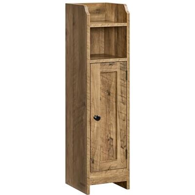 VASAGLE Badezimmerschrank klein, Badschrank schmal, stehend, mit Tür und Regal, Kleiner Schrank für Toilettenpapier, Toilettenschrank, verstellbare Ablagen, 20 x 18 x 80 cm, honigbraun, BBK310K01 VASAGLE Badezimmerschrank klein, Badschrank schmal, stehend, mit Tür und Regal, Kleiner Schrank für Toilettenpapier, Toilettenschrank, verstellbare Ablagen, 20 x 18 x 80 cm, honigbraun, BBK310K01