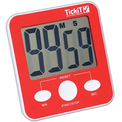 tickit 92077 Jumbo Timer Red Digital Timer with Large Display Stand and Magnet for Mounting tickit 92077 Jumbo Timer Red Digital Timer with Large Display Stand and Magnet for Mounting