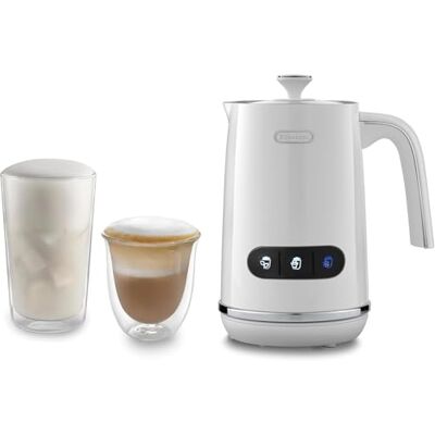 DeLonghi Elektrischer Milchaufschäumer LatteMix EMF3.W, für heiße & kalte Milch & pflanzlichen Alternativen, einfache Reinigung, transparenter Deckel, 3 Tasten, 250ml, Weiß DeLonghi Elektrischer Milchaufschäumer LatteMix EMF3.W, für heiße & kalte Milch & pflanzlichen Alternativen, einfache Reinigung, transparenter Deckel, 3 Tasten, 250ml, Weiß