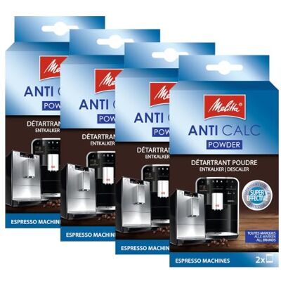 Melitta Anti Calc Entkalkungspulver (4er Pack) – Entkalker für Kaffeevollautomaten, Kaffeemaschinen & Espressomaschinen – Effektive Entfernung von Kalkablagerungen Melitta Anti Calc Entkalkungspulver (4er Pack) – Entkalker für Kaffeevollautomaten, Kaffeemaschinen & Espressomaschinen – Effektive Entfernung von Kalkablagerungen