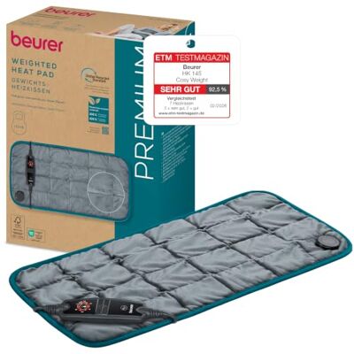Beurer HK 145 Cosy Weight Gewichtsheizkissen, anschmiegsames Heizkissen mit 1500g Gewicht für mehr Entspannung, Beruhigung und umarmende Wärme, Wärmekissen mit Glasperlenfüllung, 60 x 30 cm Beurer HK 145 Cosy Weight Gewichtsheizkissen, anschmiegsames Heizkissen mit 1500g Gewicht für mehr Entspannung, Beruhigung und umarmende Wärme, Wärmekissen mit Glasperlenfüllung, 60 x 30 cm