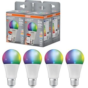 Osram SMART+ RGBW, E27 LED-Lampe mit Matter over Wifi, speziell entwickelt für ALEXA einfache Einrichtung per Klick, 60W-Ersatz, warmweiß bis kaltweiß(2700-6500K), 16 Mio RGB Farben, 4er-Pack Osram SMART+ RGBW, E27 LED-Lampe mit Matter over Wifi, speziell entwickelt für ALEXA einfache Einrichtung per Klick, 60W-Ersatz, warmweiß bis kaltweiß(2700-6500K), 16 Mio RGB Farben, 4er-Pack