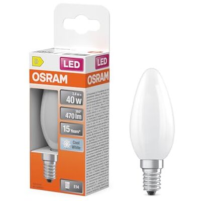 Osram LED Retrofit CLASSIC B in B-Form, LED-Lampe, Glas, Matt, 3,4 W, 470 lm, 4000 K, CRI 80 Osram LED Retrofit CLASSIC B in B-Form, LED-Lampe, Glas, Matt, 3,4 W, 470 lm, 4000 K, CRI 80