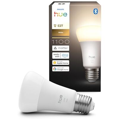 Philips Smart LED A60 Lampe, warmes Weißlicht 2700K, LED Leuchtmittel mit E27 Fassung, 9,5 W, 1100 Lumen, dimmbar, smartes Licht kompatibel mit Alexa, Google Assistant und Apple Home, 1er Pack Philips Smart LED A60 Lampe, warmes Weißlicht 2700K, LED Leuchtmittel mit E27 Fassung, 9,5 W, 1100 Lumen, dimmbar, smartes Licht kompatibel mit Alexa, Google Assistant und Apple Home, 1er Pack