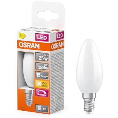 Osram LED Retrofit CLASSIC B DIM in B-Form, LED-Lampe, Glas, Matt, 1,8 W, 250 lm, 2700 K, Dimmbar, CRI 80 Osram LED Retrofit CLASSIC B DIM in B-Form, LED-Lampe, Glas, Matt, 1,8 W, 250 lm, 2700 K, Dimmbar, CRI 80