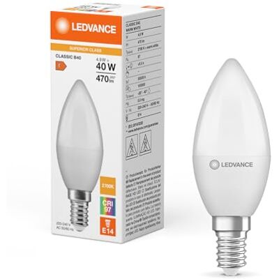LEDVANCE LED Classic B 40 S 4.9W 927 Frosted E14, White LEDVANCE LED Classic B 40 S 4.9W 927 Frosted E14, White