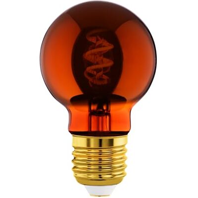 EGLO E27 Lampe dimmbar, Spiral LED Glühbirne Globe, Vintage Deko Leuchtmittel Kupfer im Retro-Design, 4 Watt, 30 Lumen, warmweiß, 2000k, Edison Birne G60, Ø 6 cm EGLO E27 Lampe dimmbar, Spiral LED Glühbirne Globe, Vintage Deko Leuchtmittel Kupfer im Retro-Design, 4 Watt, 30 Lumen, warmweiß, 2000k, Edison Birne G60, Ø 6 cm