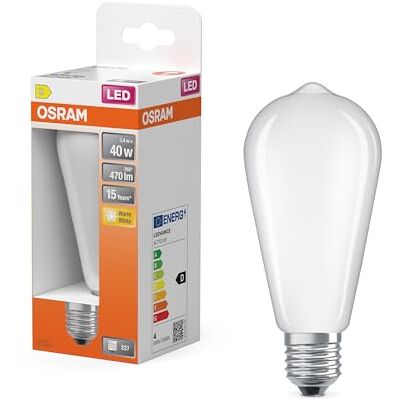 Osram LED Retrofit CLASSIC ST in Edison-Form-Form, LED-Lampe, Glas, Matt, 3,4 W, 470 lm, 2700 K, CRI 80 Osram LED Retrofit CLASSIC ST in Edison-Form-Form, LED-Lampe, Glas, Matt, 3,4 W, 470 lm, 2700 K, CRI 80