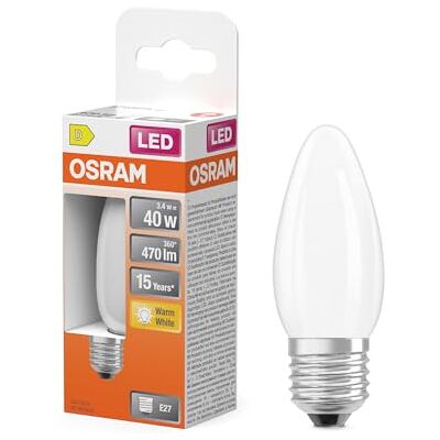 Osram LED Retrofit CLASSIC B in B-Form, LED-Lampe, Glas, Matt, 3,4 W, 470 lm, 2700 K, CRI 80 Osram LED Retrofit CLASSIC B in B-Form, LED-Lampe, Glas, Matt, 3,4 W, 470 lm, 2700 K, CRI 80