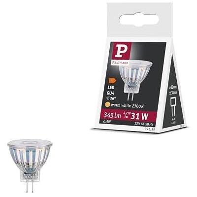 Paulmann 29139 Standard 12V LED Reflektor GU4 345lm 4,2W 2700K Silber Leuchtmittel Paulmann 29139 Standard 12V LED Reflektor GU4 345lm 4,2W 2700K Silber Leuchtmittel