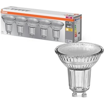 Osram LED Spot Lampe Base PAR16 4,3W 827, 2700K warmweiß, GU10, 36°, 350 lm, professionelles Thermomanagement,5-Pack Osram LED Spot Lampe Base PAR16 4,3W 827, 2700K warmweiß, GU10, 36°, 350 lm, professionelles Thermomanagement,5-Pack
